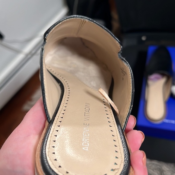 Black slip on leather backless flats. Size 9. Fit true to size. - Picture 2 of 4